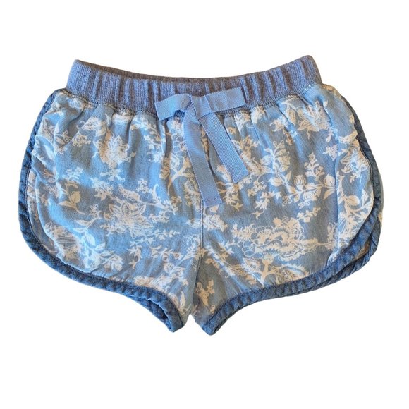 Gingersnaps Other - GINGERSNAPS Girls Floral Shorts 18 months Blue Toile Cotton Toddler Girl
